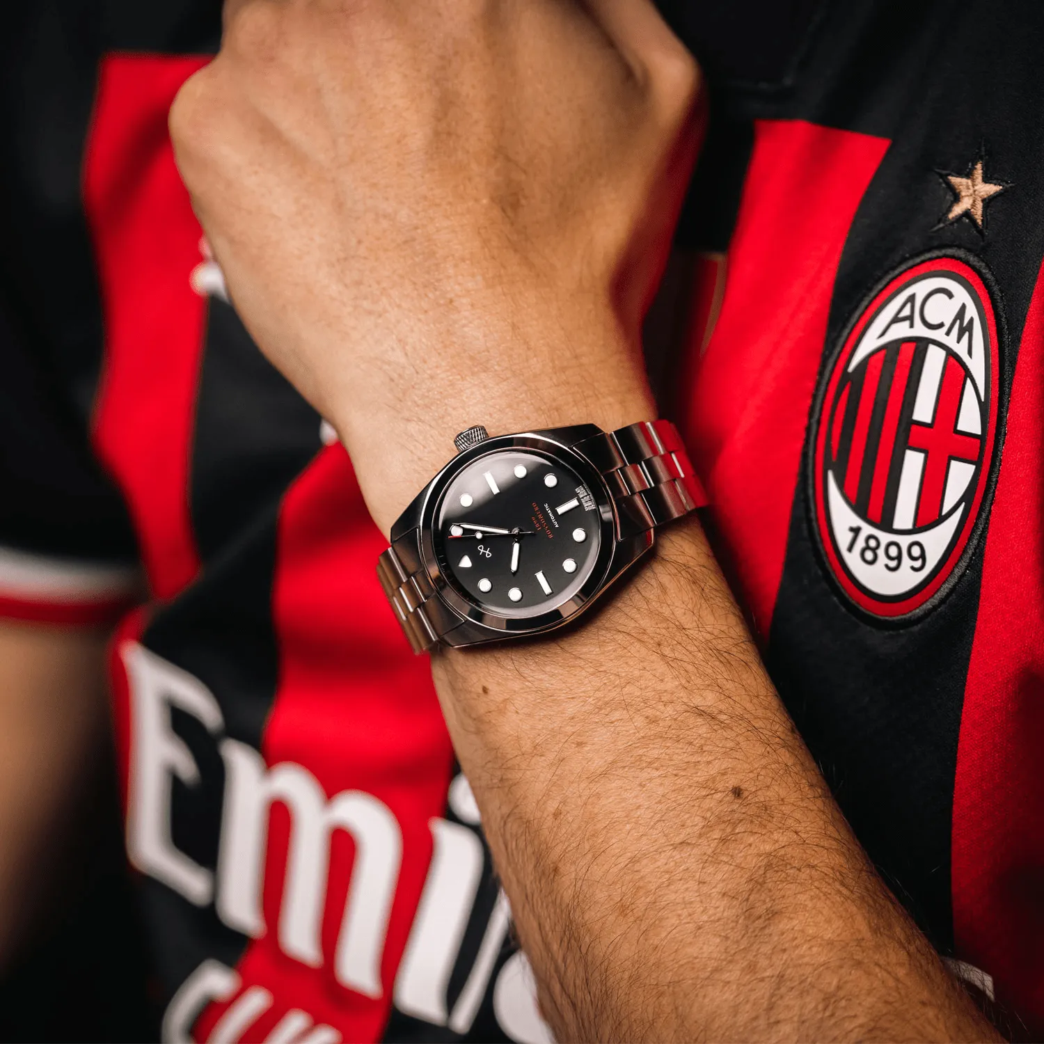 1899 Rossonero Automatic. Steel / Black (1st Jersey)