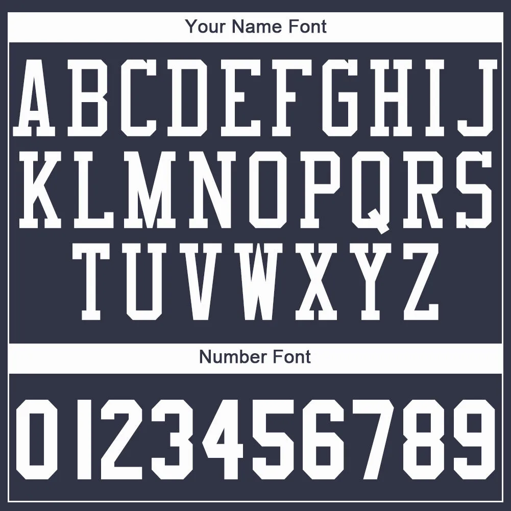 Custom Navy White Round Neck Basketball Jersey