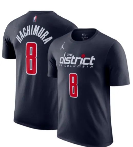 Jordan Men's Washington Wizards Rui Hachimura #8 Navy Player T-Shirt