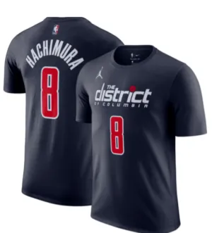 Jordan Men's Washington Wizards Rui Hachimura #8 Navy Player T-Shirt