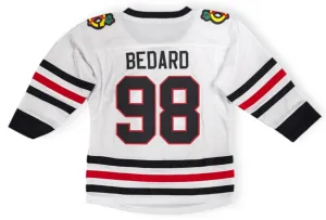 Kids Connor Bedard Chicago Blackhawks White Away Replica Child Jersey