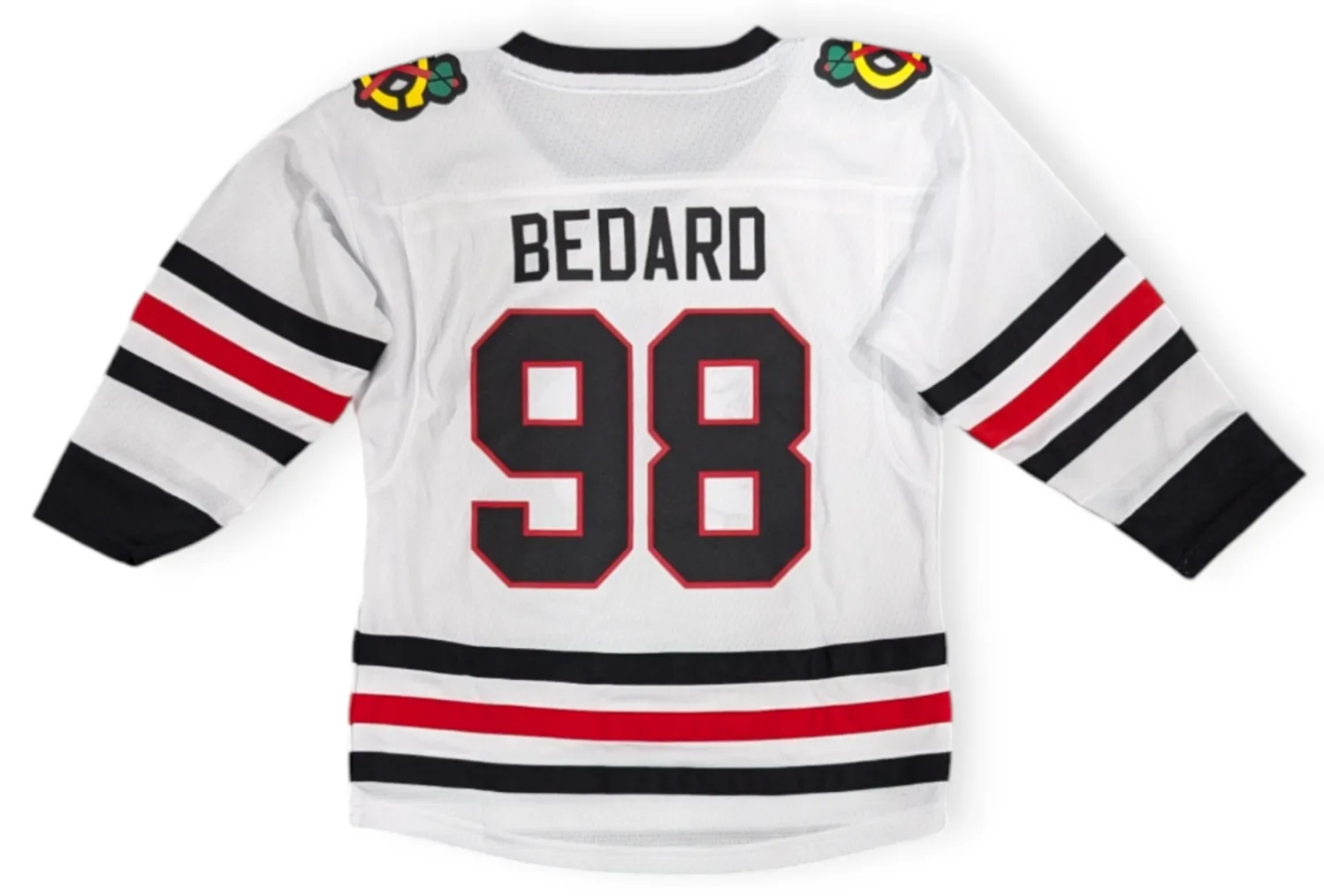 Kids Connor Bedard Chicago Blackhawks White Away Replica Child Jersey
