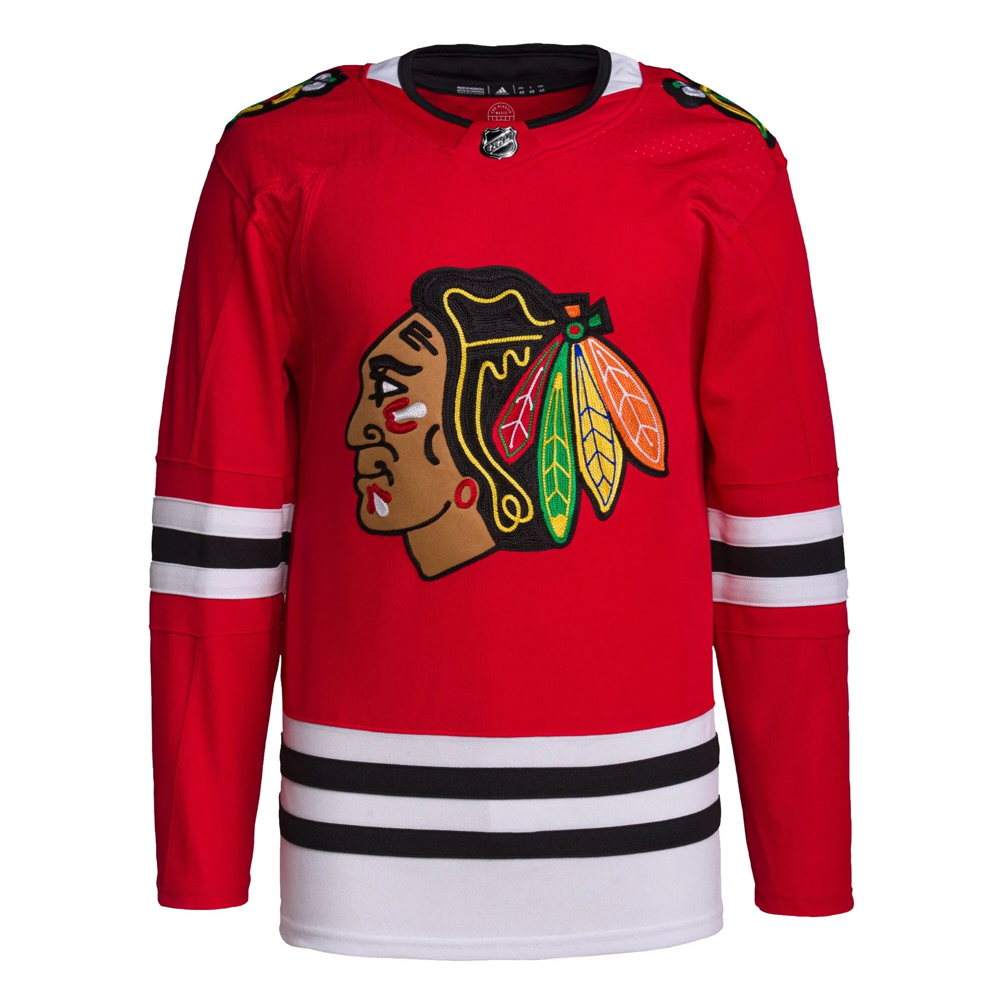 Men's Chicago Blackhawks adidas Red Home Primegreen Authentic Pro Blank Jersey