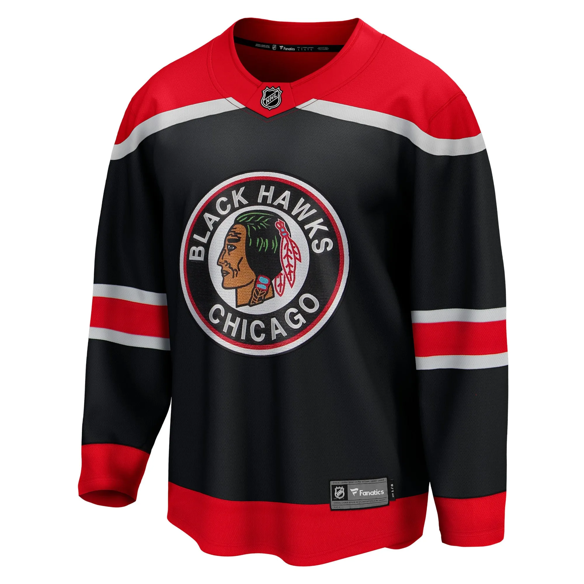 Men's Chicago Blackhawks Fanatics Branded Black 2020/21 Reverse Retro Special Edition Breakaway Blank Jersey