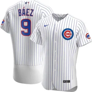 Men's Chicago Cubs Javier Baez Nike White Home Authentic Player Jersey