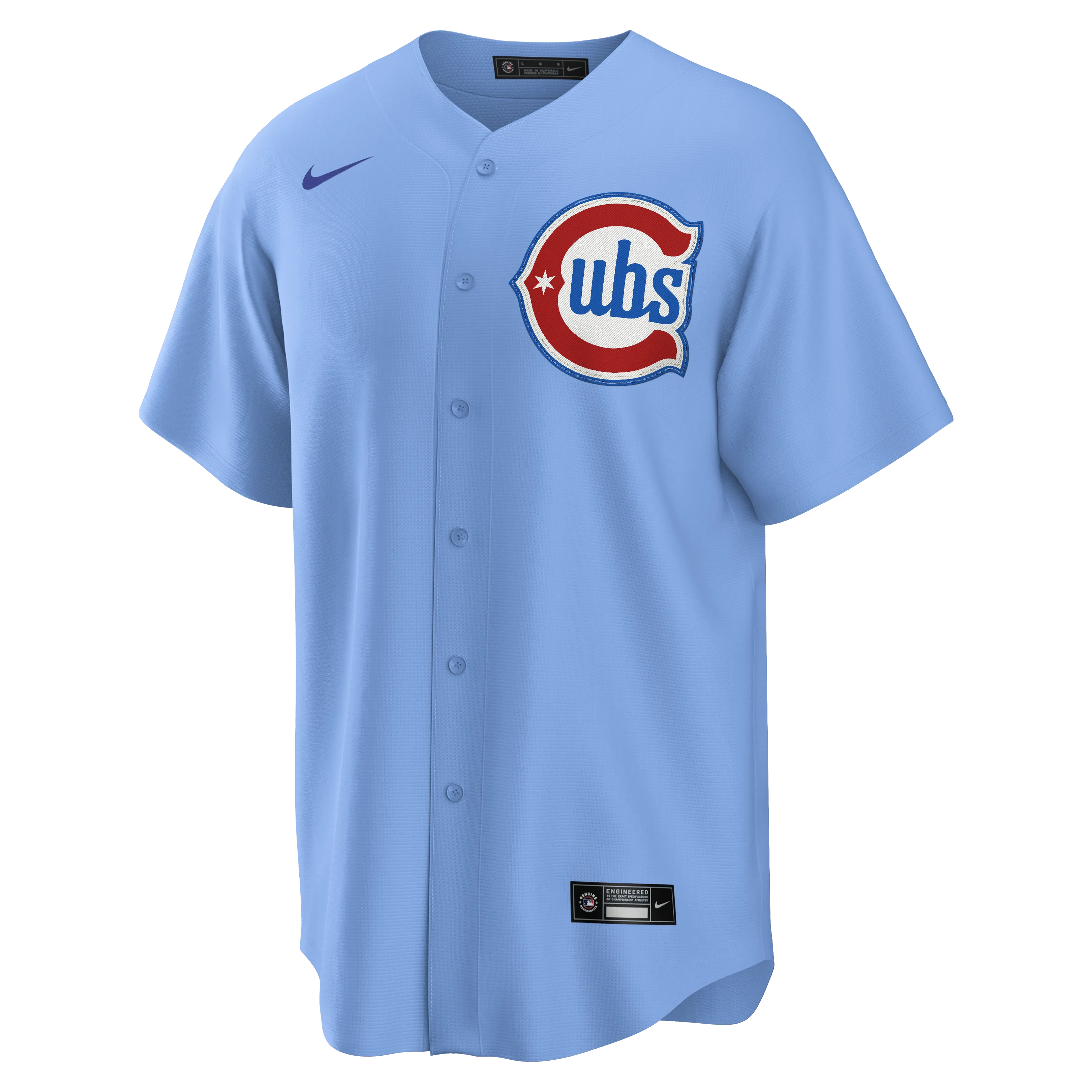 Men's Chicago Cubs Nike Light Blue 2nd Alternate Blank Replica Jersey