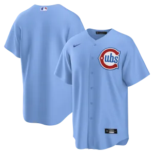 Men's Chicago Cubs Nike Light Blue 2nd Alternate Blank Replica Jersey
