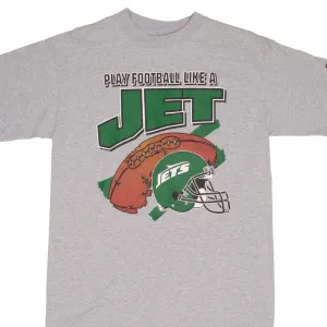 VINTAGE NFL NEW YORK JETS 1997 SIGNED BY JAMES FARRIOR TEE SHIRT MEDIUM MADE USA