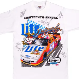 VINTAGE SIGNED NASCAR 18TH ANNUAL NATIONALS 1997 TEE SHIRT MEDIUM MADE IN USA